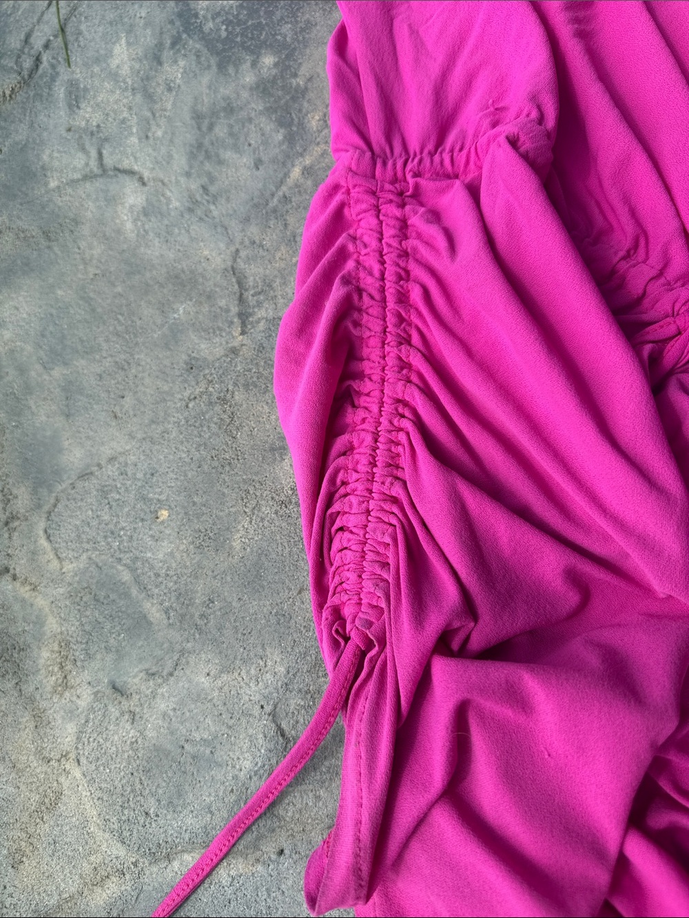 Luli Fama size MED coverup. Bright Pink Drawstring Waist Tunic Top - Picture 8 of 8